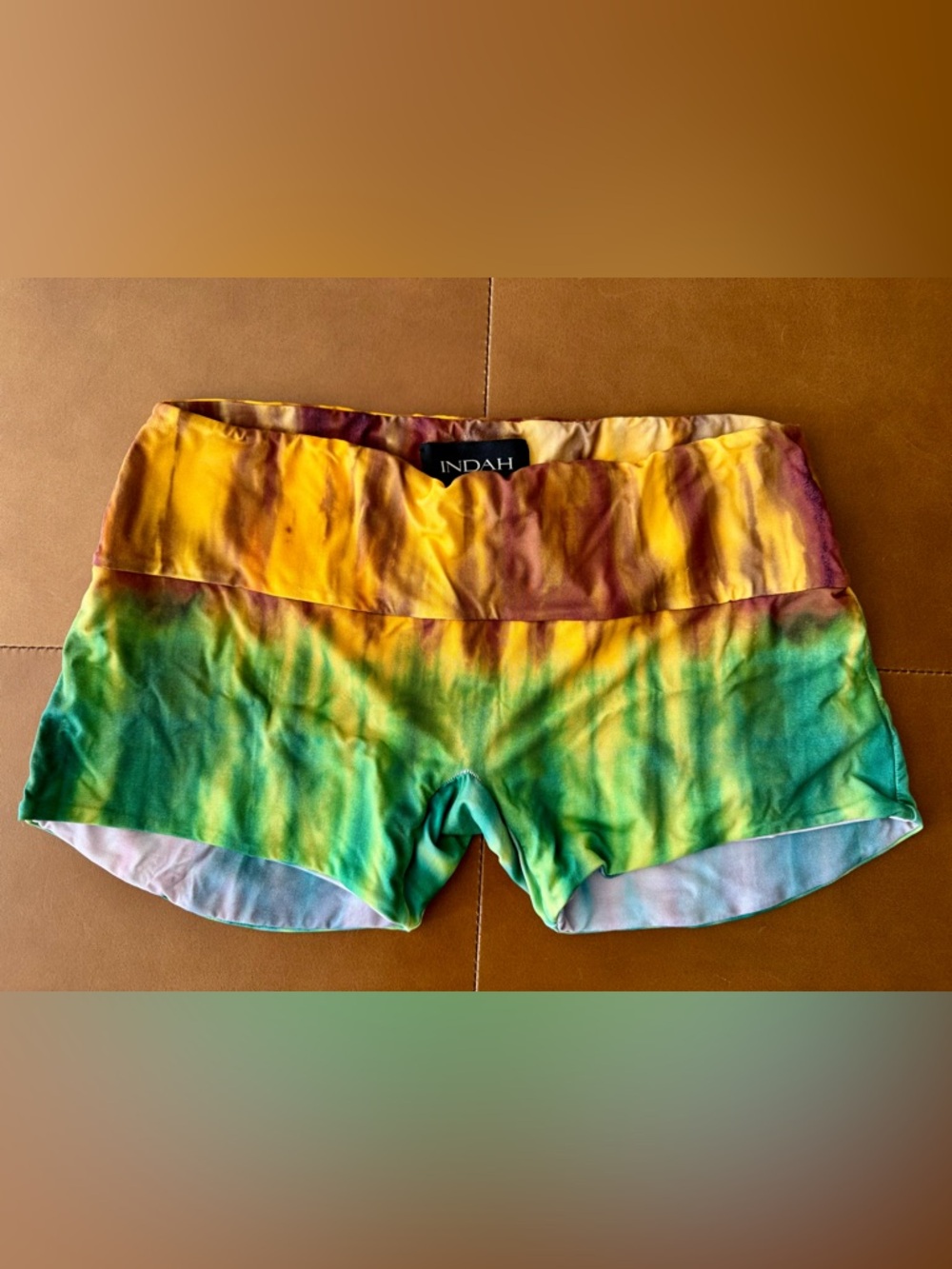 $170 Indah Riz Booty Short Tie-Dye